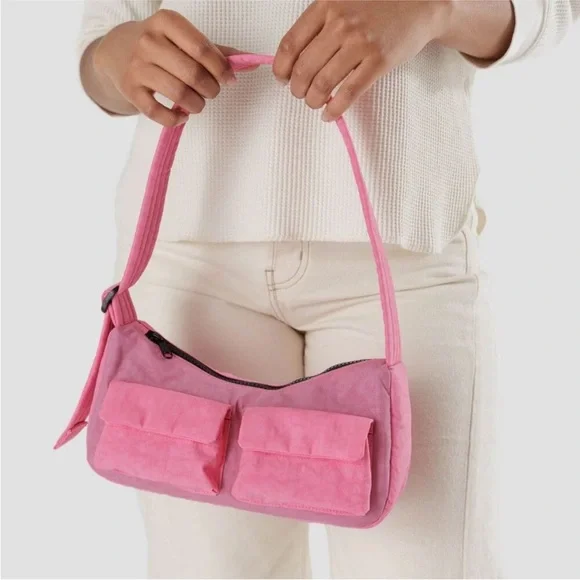 Baggu Cargo Shoulder Bag in Azalea Pink - Picture 8 of 8